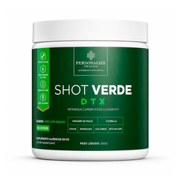 Shot Verde Detox - Sabor Limão com Abacaxi - Seu Detox mais inteligente - Rende 30 dias