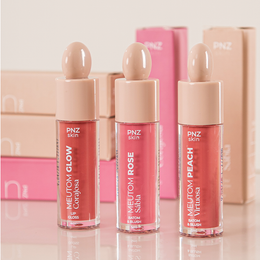 Combo 1 Meutom Glow Corajosa - Gloss Labial + 1 Meutom Rose Sábia (Batom líquido, sombra e Blush) + 1 Meutom Peach Virtuosa (Batom líquido, sombra e Blush)