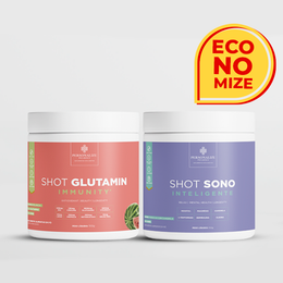 Combo Dia e Noite - Shot Glutamin Immunity (sabor Melancia) + Shot Sono Inteligente - Rende 30 dias