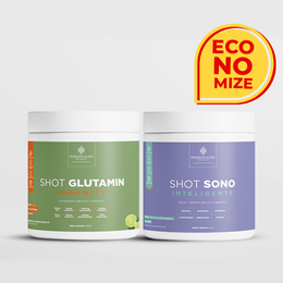 Combo Dia e Noite - Shot Glutamin Immunity (sabor Limão) + Shot Sono Inteligente - Rende 30 dias