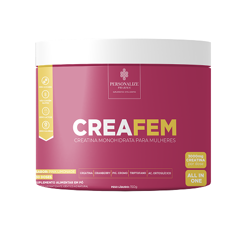 Creafem - A creatina rosa para mulher - Rende 30 doses – Personalize Pharma