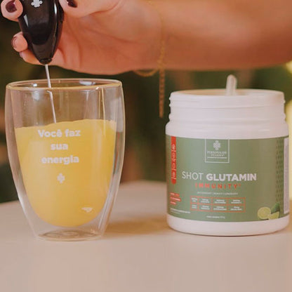 Shot Glutamin Immunity com NAC - Sabor Limão - Shot matinal completo e pronto - 150g