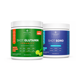 Combo Dia e Noite - Shot Glutamin Immunity (sabor Limão) + Shot Sono Inteligente - 150g por pote