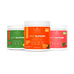 Combo 3 Shot Glutamin Immunity com NAC - 1 Unidade Sabor Limão + 1 Unidades Sabor Tangerina + 1 Unidade Sabor Melancia- 150g por pote