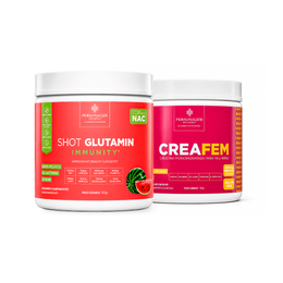 Combo Desinflama Mulher - Shot Glutamin Immunity com NAC (Sabor Melancia) + Creafem - 150g por pote