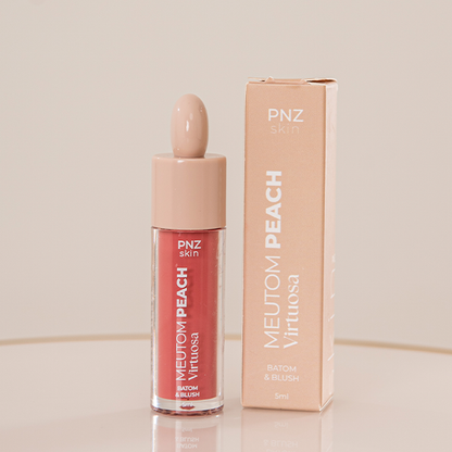 Meutom Peach Virtuosa - Batom líquido, sombra e Blush