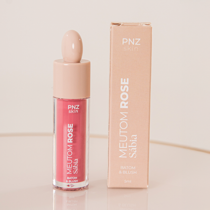 Meutom Rose Sábia - Batom líquido, sombra e Blush