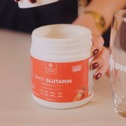 Shot Glutamin Immunity com NAC - Sabor Morango- 150g