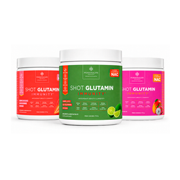 Combo 3 Shot Glutamin Immunity com NAC – 1 Unidade Sabor Morango +  1 Unidade Sabor Limão + 1 Unidade Sabor Manga com Pitaya– 150g por pote