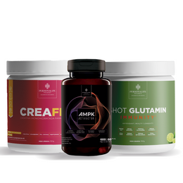 Trio Fit Completo - Creafem + Shot Glutamin Immunity (Sabor Limão) + AMPK