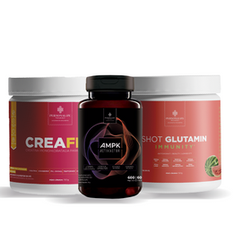 Trio Fit Completo - Creafem + Shot Glutamin Immunity (Sabor Melancia) + AMPK