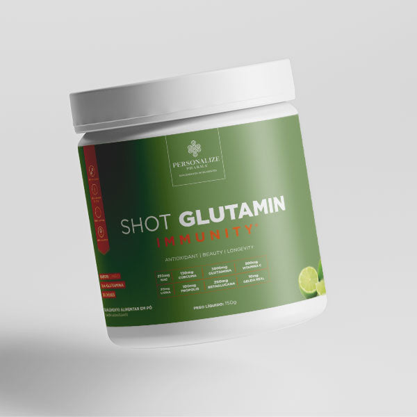 Shot Glutamin Immunity com NAC - Sabor Limão - Shot matinal completo e pronto - 30 doses