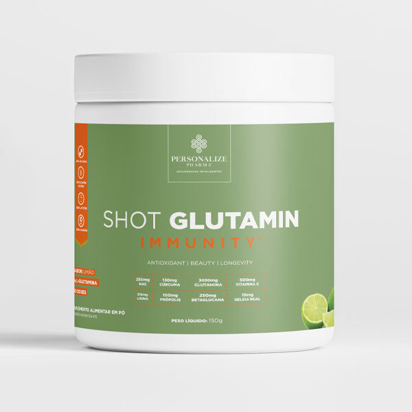 Shot Glutamin Immunity com NAC - Sabor Limão - Shot matinal completo e pronto - 150g