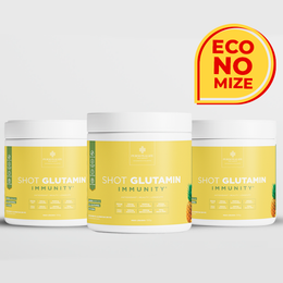 Combo 3 Shot Glutamin Immunity com NAC - 3 Unidades Sabor Abacaxi- Rende 90 dias