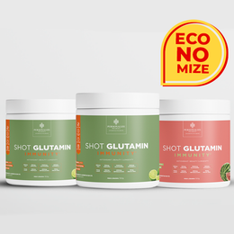 Combo 3 Shot Glutamin Immunity - 1 Unidade Sabor Melancia + 2 Unidades Sabor Limão - Rende 90 dias