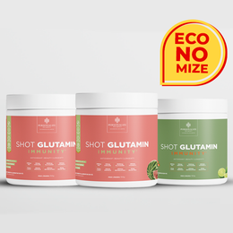 Combo 3 Shot Glutamin Immunity - 2 Unidades Sabor Melancia + 1 Unidade Sabor Limão - Rende 90 dias