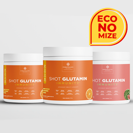 Combo 3 Shot Glutamin Immunity com NAC - 1 Unidade Sabor Melancia + 2 Unidades Sabor Tangerina - Rende 90 dias