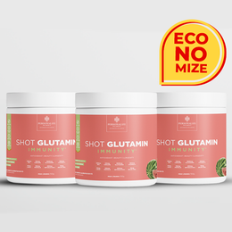 Combo 3 Shot Glutamin Immunity com NAC - 3 Unidades Sabor Melancia - Rende 90 dias