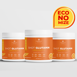 Combo 3 Shot Glutamin Immunity com NAC - 3 Unidades Sabor Tangerina - Rende 90 dias