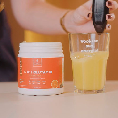 Shot Glutamin Immunity com NAC - Sabor Tangerina - Shot matinal completo e pronto -  150g (Oferta Secreta)