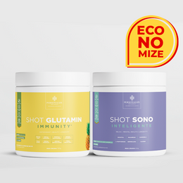 Combo Dia e Noite - Shot Glutamin Immunity (sabor Abacaxi) + Shot Sono Inteligente - 150g por pote