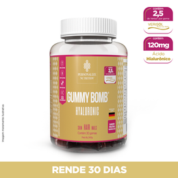 GUMMY BOMB HYALURONIC - 30 gomas -com 120mg de Ácido Hialurônico + 2,5g de Colágeno Verisol ® por goma + 100mg silício orgânico + Minerais + vitaminas