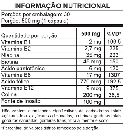 B Complex - Complexo de Vitaminas B ativa - 30 cápsulas