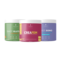 Combo Rotina Completa - Shot Glutamin Immunity (sabor limão) + Creafem + Shot Sono Inteligente - Magnésio Inositol (Cópia)