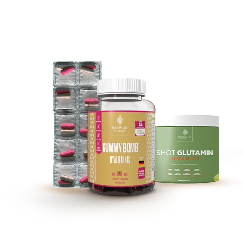 Combo 30+ - Gummy Bomb Hyaluronic, Shot Glutamin Immunity Sabor Limão , Ampk Desacoplador