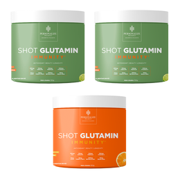 Combo 3 Shot Glutamin Immunity com NAC - 2 unidades Sabor Limão  + 1 Unidade Sabor Tangerina - Rende 90 dias
