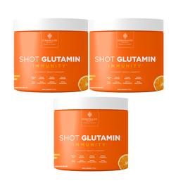 Combo 3 Shot Glutamin Immunity com NAC - 3 Unidades Sabor Tangerina - Rende 90 dias