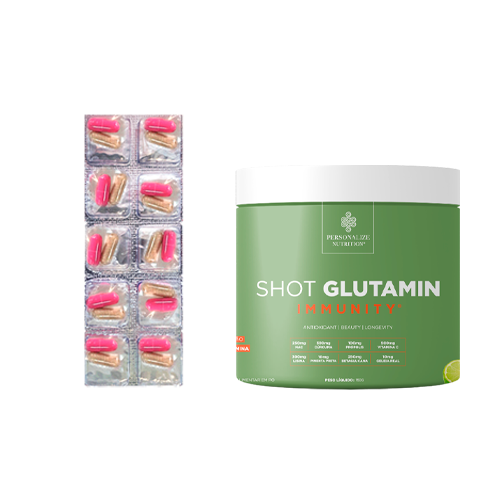 Combo Desinflama e Desacopla - AMPK Desacoplador de Gordura e Celulite + Shot Glutamin Immunity Sabor Limão - Rende 30 dias