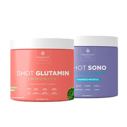 Combo Dia e Noite - Shot Glutamin Immunity (sabor Melancia) + Shot Sono Inteligente - Rende 30 dias