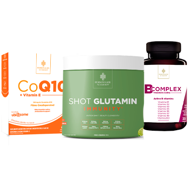 Combo Dengue - B complex, Coenzima Q10, Shot Glutamin Immunity Sabor Limão