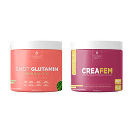 Combo Desinflama Mulher - Shot Glutamin Immunity com NAC (Sabor Melancia) + Creafem - Rende 30 dias