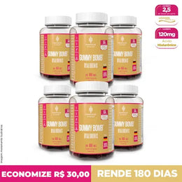 GUMMY BOMB HYALURONIC - 6 potes - 30 gomas cada (Rende 180 dias)