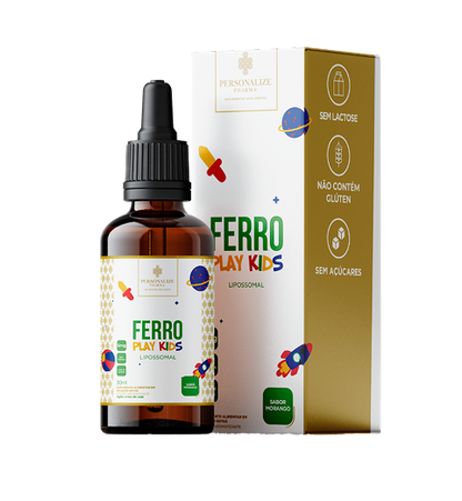 Ferro Play Kids em gotas - Lipossomal - Sabor Morango