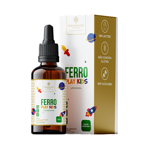 Ferro Play Kids em gotas - Lipossomal - Sabor Morango