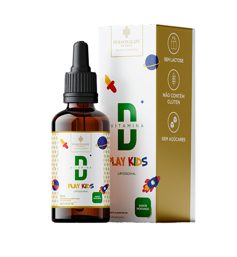 Vitamina D Play Kids em gotas - Lipossomal - Sabor Morango