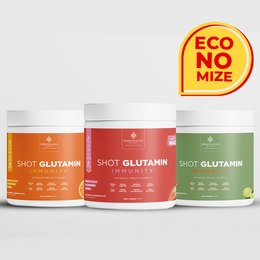 Combo 3 Shot Glutamin Immunity com NAC – 1 Unidade Sabor Morango + 1 Unidade Sabor Limão + 1 Unidade Sabor Tangerina – 150g por pote