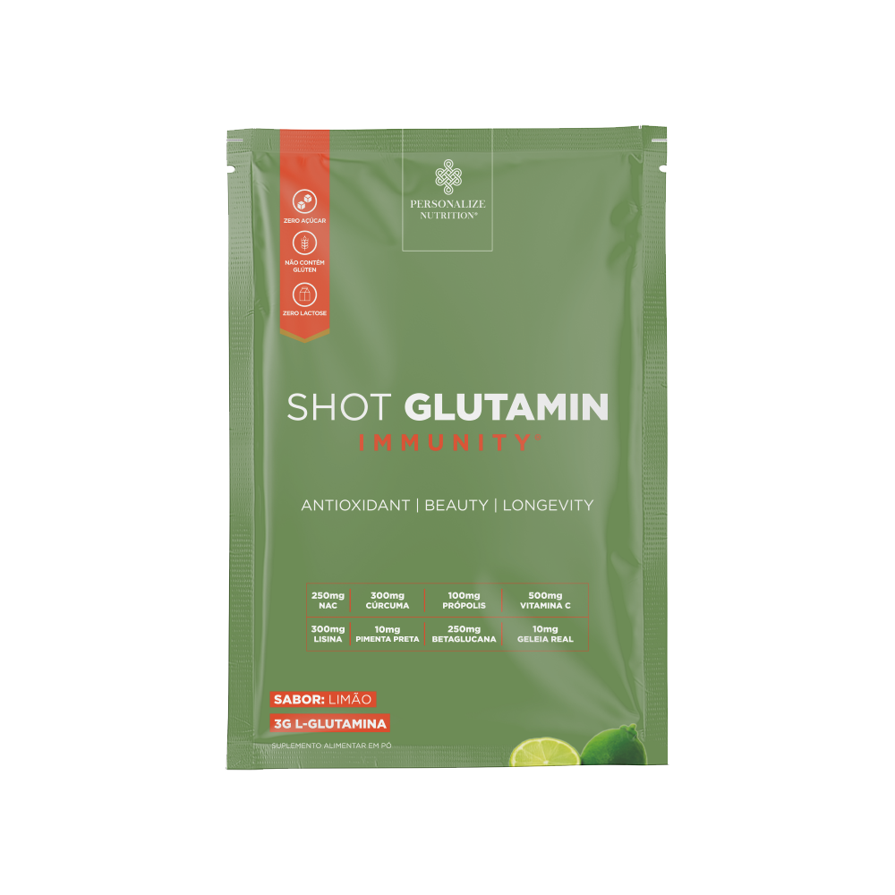 1 Sachê Shot Glutamin Immunity Limão