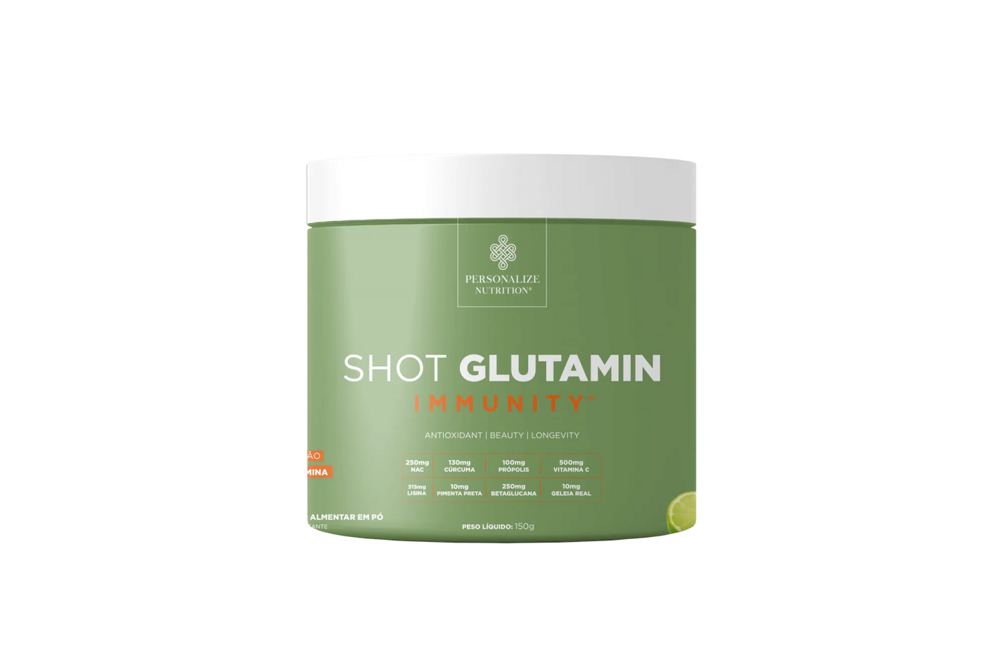 Shot Glutamin Immunity com NAC - Sabor Limão - Shot matinal completo e pronto - 30 doses