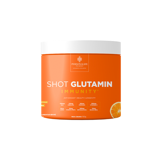 Shot Glutamin Immunity com NAC - Sabor Tangerina - Shot matinal completo e pronto -  Rende 30 dias