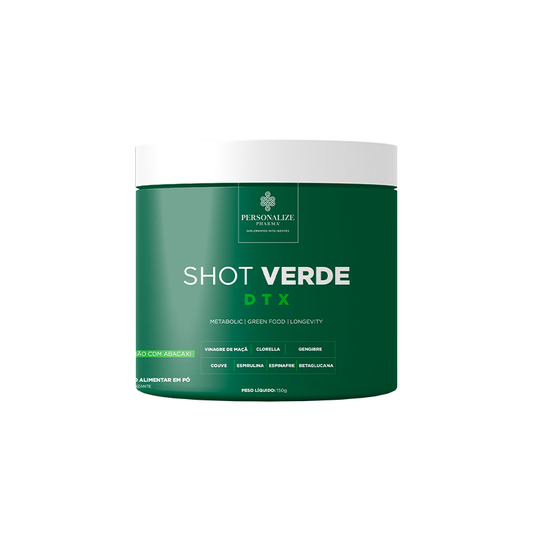 Shot Verde Detox - Sabor Limão com Abacaxi - Seu Detox mais inteligente - Rende 30 dias